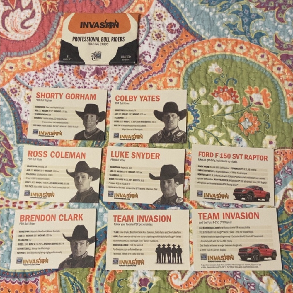 2/$5 | PBR | Trading Cards | Limited Edition | 8 Card Set
